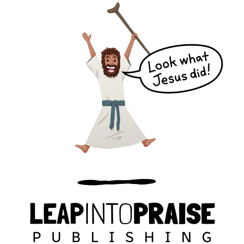 A crippled man leaping up and praising Jesus